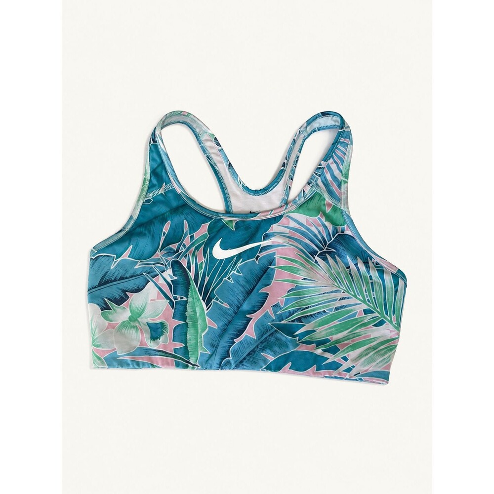 Nike Womens Sports Bra Size Large Tropical Print Swoosh Hyper Femme Dri-Fit